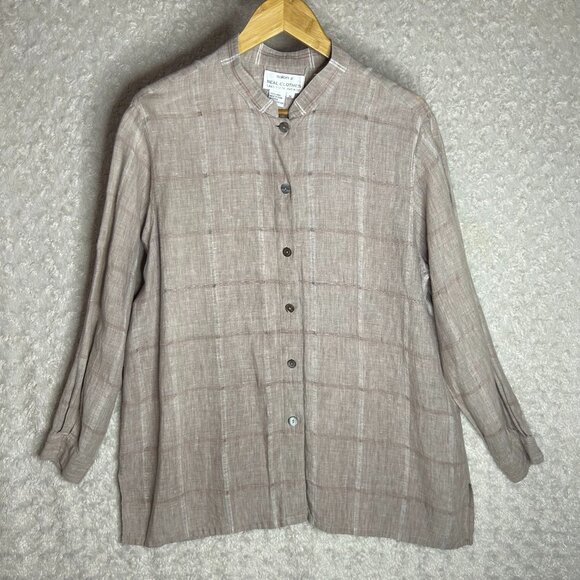 Saks Fifth Avenue 100% Linen Women’s Lightweight Button Up Shirt Size UK 16 US L - Picture 1 of 5